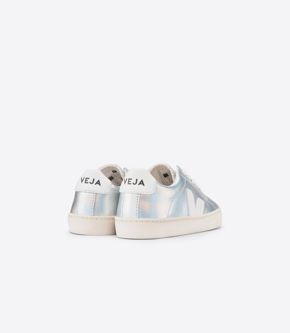 Veja Sneakers Barn - Esplar Lace Läder Unicorn - Silver/Vita - 264830-BNM